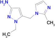 1-ethyl-5-[(2-methyl-1H-imidazol-1-yl)methyl]-1H-pyrazol-3-amine