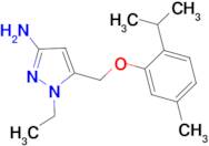 1-ethyl-5-[(2-isopropyl-5-methylphenoxy)methyl]-1H-pyrazol-3-amine