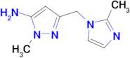 1-methyl-3-[(2-methyl-1H-imidazol-1-yl)methyl]-1H-pyrazol-5-amine