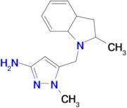 1-methyl-5-[(2-methyl-2,3,3a,7a-tetrahydro-1H-indol-1-yl)methyl]-1H-pyrazol-3-amine