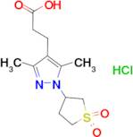 3-(1-(1,1-dioxidotetrahydrothiophen-3-yl)-3,5-dimethyl-1H-pyrazol-4-yl)propanoic acid hydrochloride