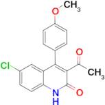 3-acetyl-6-chloro-4-(4-methoxyphenyl)quinolin-2(1H)-one