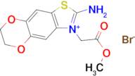 2-amino-3-(2-methoxy-2-oxoethyl)-6,7-dihydro-[1,4]dioxino[2,3:4,5]benzo[1,2-d]thiazol-3-ium bromide