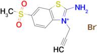 2-amino-6-(methylsulfonyl)-3-(prop-2-yn-1-yl)benzo[d]thiazol-3-ium bromide