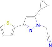 2-(5-cyclopropyl-3-(thiophen-2-yl)-1H-pyrazol-1-yl)acetonitrile