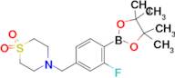 4-{[3-fluoro-4-(4,4,5,5-tetramethyl-1,3,2-dioxaborolan-2-yl)phenyl]methyl}-1-thiomorpholine-1,1-dione