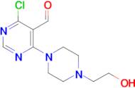 4-chloro-6-[4-(2-hydroxyethyl)piperazin-1-yl]pyrimidine-5-carbaldehyde