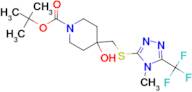 tert-butyl 4-hydroxy-4-({[4-methyl-5-(trifluoromethyl)-4H-1,2,4-triazol-3-yl]thio}methyl)piperidin…