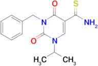 3-benzyl-1-isopropyl-2,4-dioxo-1,2,3,4-tetrahydropyrimidine-5-carbothioamide