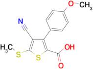 4-cyano-3-(4-methoxyphenyl)-5-(methylthio)thiophene-2-carboxylic acid