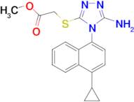 Methyl 2-((5-amino-4-(4-cyclopropylnaphthalen-1-yl)-4H-1,2,4-triazol-3-yl)thio)acetate