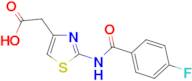 {2-[(4-fluorobenzoyl)amino]-1,3-thiazol-4-yl}acetic acid