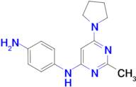 N1-[2-methyl-6-(pyrrolidin-1-yl)pyrimidin-4-yl]benzene-1,4-diamine