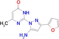 2-[5-amino-3-(furan-2-yl)-1H-pyrazol-1-yl]-6-methyl-3,4-dihydropyrimidin-4-one