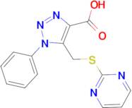 1-phenyl-5-[(pyrimidin-2-ylsulfanyl)methyl]-1H-1,2,3-triazole-4-carboxylic acid