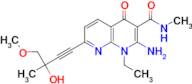 2-Amino-1-ethyl-7-(3-hydroxy-4-methoxy-3-methylbut-1-yn-1-yl)-N-methyl-4-oxo-1,4-dihydro-1,8-naphthyridine-3-carboxamide