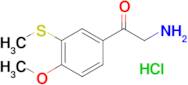 2-amino-1-(4-methoxy-3-(methylthio)phenyl)ethan-1-one hydrochloride