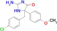 2-amino-5-[(4-chlorophenyl)methyl]-5-(4-methoxyphenyl)-4,5-dihydro-1H-imidazol-4-one