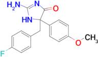 2-amino-5-[(4-fluorophenyl)methyl]-5-(4-methoxyphenyl)-4,5-dihydro-1H-imidazol-4-one