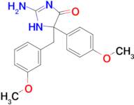 2-amino-5-(4-methoxyphenyl)-5-[(3-methoxyphenyl)methyl]-4,5-dihydro-1H-imidazol-4-one