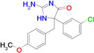 2-amino-5-(3-chlorophenyl)-5-[(4-methoxyphenyl)methyl]-4,5-dihydro-1H-imidazol-4-one