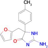 2-amino-5-[(furan-2-yl)methyl]-5-(4-methylphenyl)-4,5-dihydro-1H-imidazol-4-one