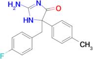 2-amino-5-[(4-fluorophenyl)methyl]-5-(4-methylphenyl)-4,5-dihydro-1H-imidazol-4-one