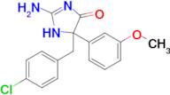 2-amino-5-[(4-chlorophenyl)methyl]-5-(3-methoxyphenyl)-4,5-dihydro-1H-imidazol-4-one