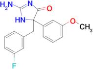 2-amino-5-[(3-fluorophenyl)methyl]-5-(3-methoxyphenyl)-4,5-dihydro-1H-imidazol-4-one