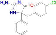 2-amino-5-[(4-chlorophenyl)methyl]-5-phenyl-4,5-dihydro-1H-imidazol-4-one