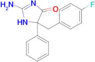 2-amino-5-[(4-fluorophenyl)methyl]-5-phenyl-4,5-dihydro-1H-imidazol-4-one