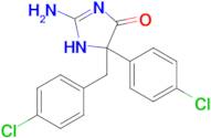 2-amino-5-(4-chlorophenyl)-5-[(4-chlorophenyl)methyl]-4,5-dihydro-1H-imidazol-4-one