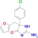 2-amino-5-(4-chlorophenyl)-5-[(furan-2-yl)methyl]-4,5-dihydro-1H-imidazol-4-one
