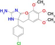 2-amino-5-(4-chlorophenyl)-5-[(3,4,5-trimethoxyphenyl)methyl]-4,5-dihydro-1H-imidazol-4-one