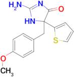 2-amino-5-[(4-methoxyphenyl)methyl]-5-(thiophen-2-yl)-4,5-dihydro-1H-imidazol-4-one