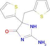 2-amino-5-(thiophen-2-yl)-5-[(thiophen-2-yl)methyl]-4,5-dihydro-1H-imidazol-4-one