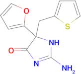 2-amino-5-(furan-2-yl)-5-[(thiophen-2-yl)methyl]-4,5-dihydro-1H-imidazol-4-one