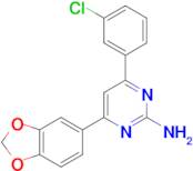 4-(2H-1,3-benzodioxol-5-yl)-6-(3-chlorophenyl)pyrimidin-2-amine