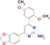 4-(2H-1,3-benzodioxol-5-yl)-6-(2,5-dimethoxyphenyl)pyrimidin-2-amine