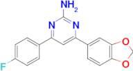 4-(2H-1,3-benzodioxol-5-yl)-6-(4-fluorophenyl)pyrimidin-2-amine