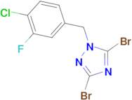 3,5-dibromo-1-[(4-chloro-3-fluorophenyl)methyl]-1H-1,2,4-triazole