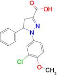1-(3-chloro-4-methoxyphenyl)-5-phenyl-4,5-dihydro-1H-pyrazole-3-carboxylic acid