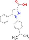 5-phenyl-1-[4-(propan-2-yl)phenyl]-4,5-dihydro-1H-pyrazole-3-carboxylic acid