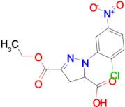 1-(2-chloro-5-nitrophenyl)-3-(ethoxycarbonyl)-4,5-dihydro-1H-pyrazole-5-carboxylic acid