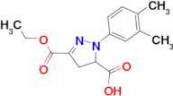 1-(3,4-dimethylphenyl)-3-(ethoxycarbonyl)-4,5-dihydro-1H-pyrazole-5-carboxylic acid