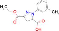 3-(ethoxycarbonyl)-1-(3-methylphenyl)-4,5-dihydro-1H-pyrazole-5-carboxylic acid
