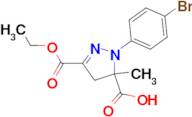 1-(4-bromophenyl)-3-(ethoxycarbonyl)-5-methyl-4,5-dihydro-1H-pyrazole-5-carboxylic acid