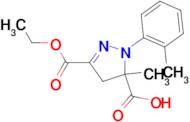 3-(ethoxycarbonyl)-5-methyl-1-(2-methylphenyl)-4,5-dihydro-1H-pyrazole-5-carboxylic acid