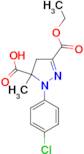1-(4-chlorophenyl)-3-(ethoxycarbonyl)-5-methyl-4,5-dihydro-1H-pyrazole-5-carboxylic acid