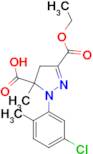 1-(5-chloro-2-methylphenyl)-3-(ethoxycarbonyl)-5-methyl-4,5-dihydro-1H-pyrazole-5-carboxylic acid